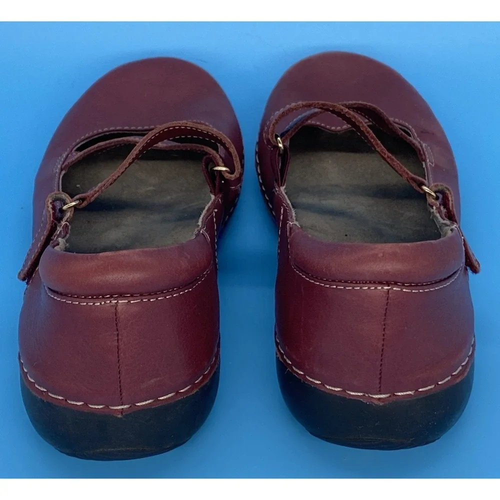 Vionic Judith Mary Jane Flats Shoes Womens US 7.5 Burgundy Leather Orthaheel